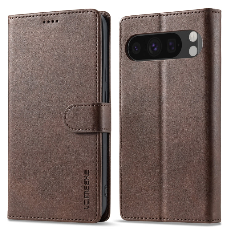 For Google Pixel 9 Pro XL LC.IMEEKE Calf Texture Flip Leather Phone Case(Brown) by LC.IMEEKE