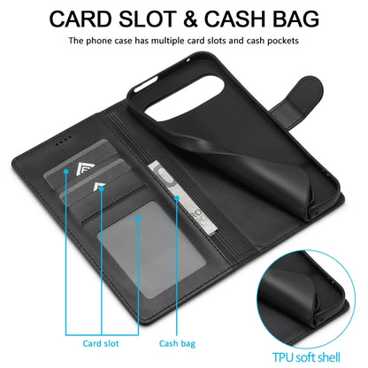 For Google Pixel 9 Pro XL LC.IMEEKE Calf Texture Flip Leather Phone Case(Black) by LC.IMEEKE