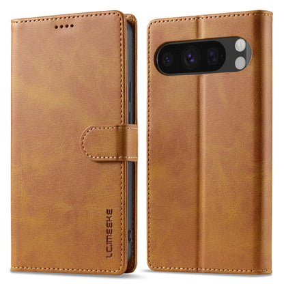 For Google Pixel 9 Pro XL LC.IMEEKE Calf Texture Flip Leather Phone Case(Yellow) by LC.IMEEKE