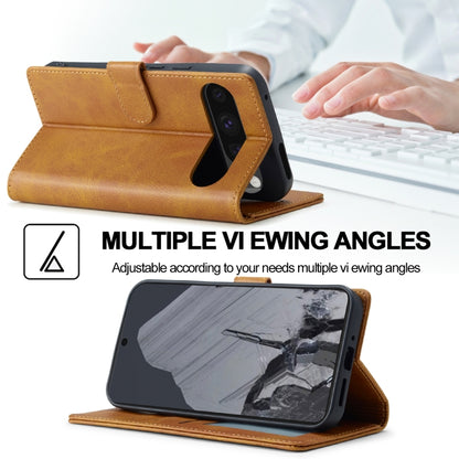 For Google Pixel 9 Pro XL LC.IMEEKE Calf Texture Flip Leather Phone Case(Yellow) by LC.IMEEKE