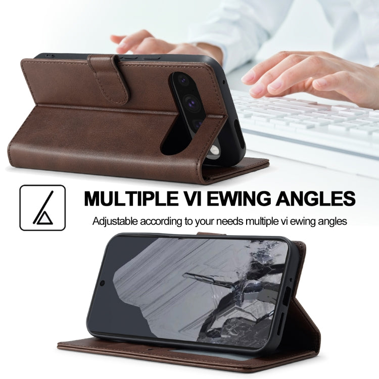 For Google Pixel 9 / 9 Pro LC.IMEEKE Calf Texture Flip Leather Phone Case(Brown) by LC.IMEEKE