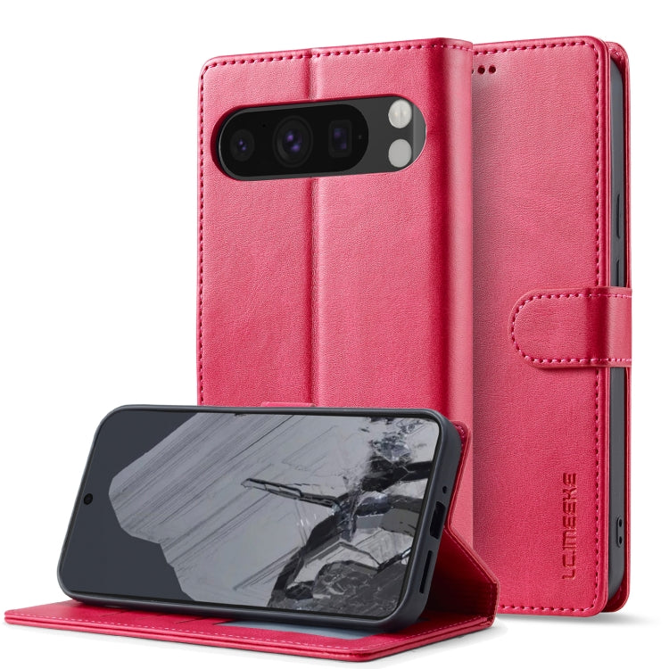 For Google Pixel 9 / 9 Pro LC.IMEEKE Calf Texture Flip Leather Phone Case(Red) by LC.IMEEKE