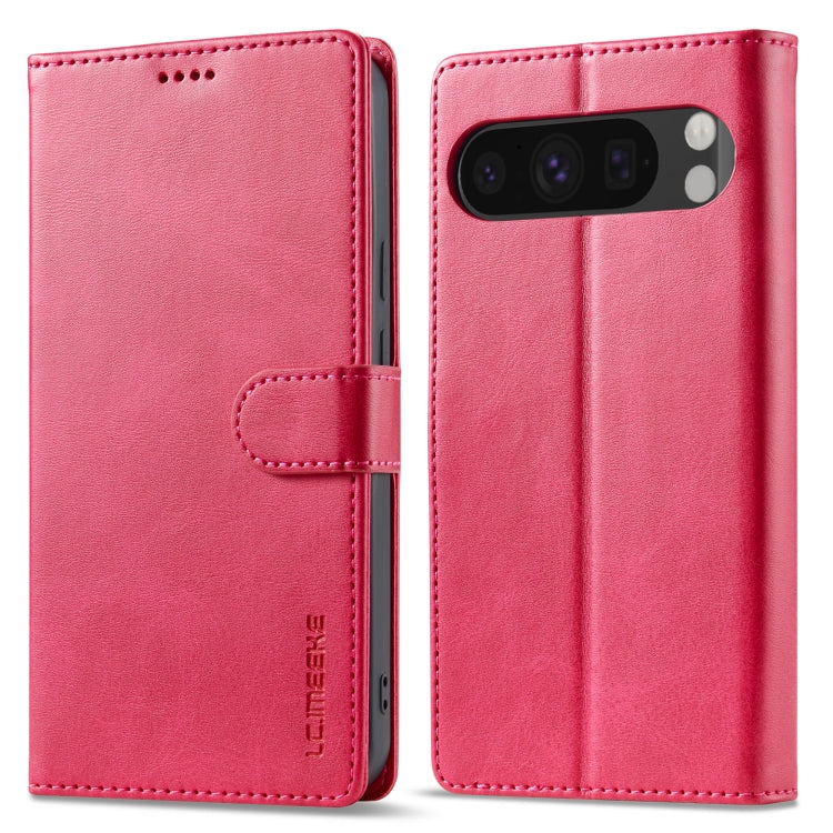 For Google Pixel 9 / 9 Pro LC.IMEEKE Calf Texture Flip Leather Phone Case(Red) by LC.IMEEKE