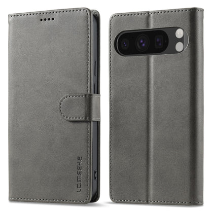 For Google Pixel 9 / 9 Pro LC.IMEEKE Calf Texture Flip Leather Phone Case(Grey) by LC.IMEEKE