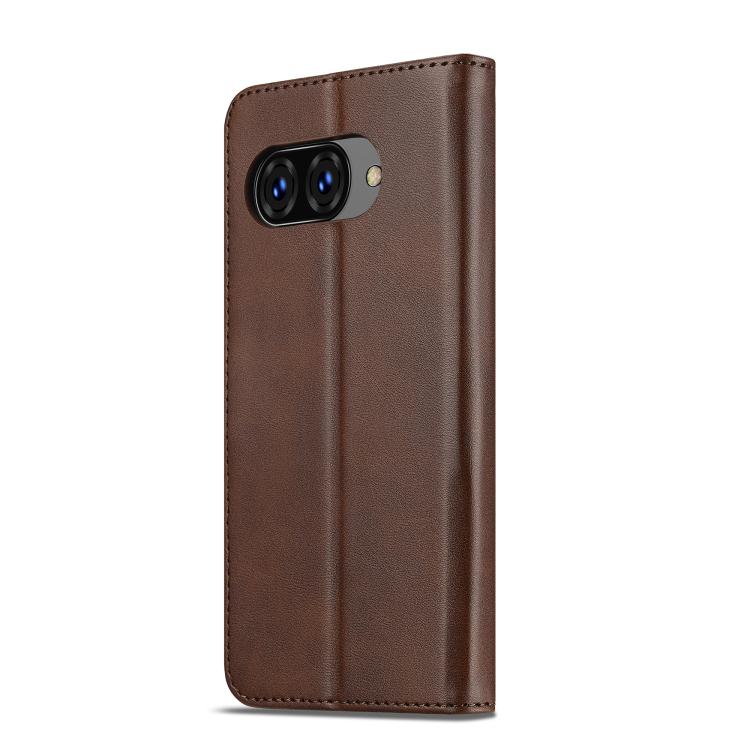 For Google Pixel 9a LC.IMEEKE Calf Texture Flip Leather Phone Case(Brown) by LC.IMEEKE