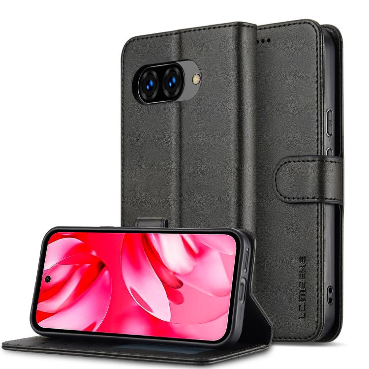 For Google Pixel 9a LC.IMEEKE Calf Texture Flip Leather Phone Case(Black) by LC.IMEEKE