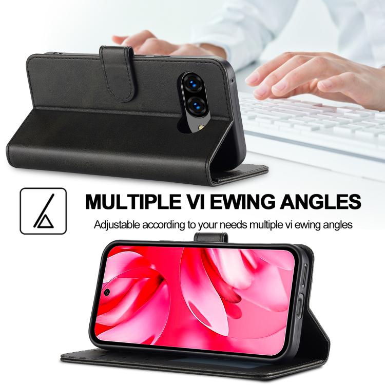 For Google Pixel 9a LC.IMEEKE Calf Texture Flip Leather Phone Case(Black) by LC.IMEEKE