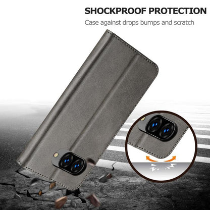 For Google Pixel 9a LC.IMEEKE Calf Texture Flip Leather Phone Case(Grey) by LC.IMEEKE