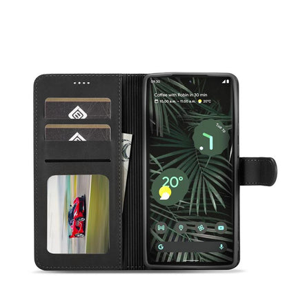 For Google Pixel 6a LC.IMEEKE Calf Texture Flip Leather Phone Case(Black) by LC.IMEEKE