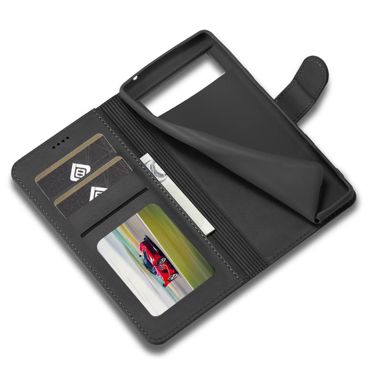 For Google Pixel 6a LC.IMEEKE Calf Texture Flip Leather Phone Case(Black) by LC.IMEEKE