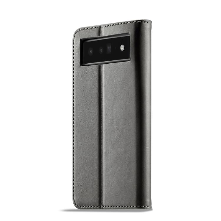 For Google Pixel 6a LC.IMEEKE Calf Texture Flip Leather Phone Case(Grey) by LC.IMEEKE