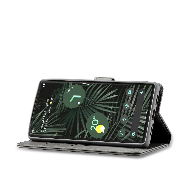 For Google Pixel 6a LC.IMEEKE Calf Texture Flip Leather Phone Case(Grey) by LC.IMEEKE