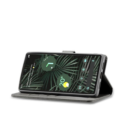 For Google Pixel 6a LC.IMEEKE Calf Texture Flip Leather Phone Case(Grey) by LC.IMEEKE