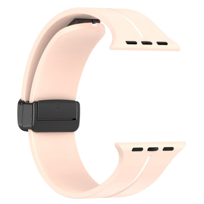 Two Color Folding Buckle Silicone Watch Band For Apple Watch Ultra 2 49mm(Pink+White) by bashfashion
