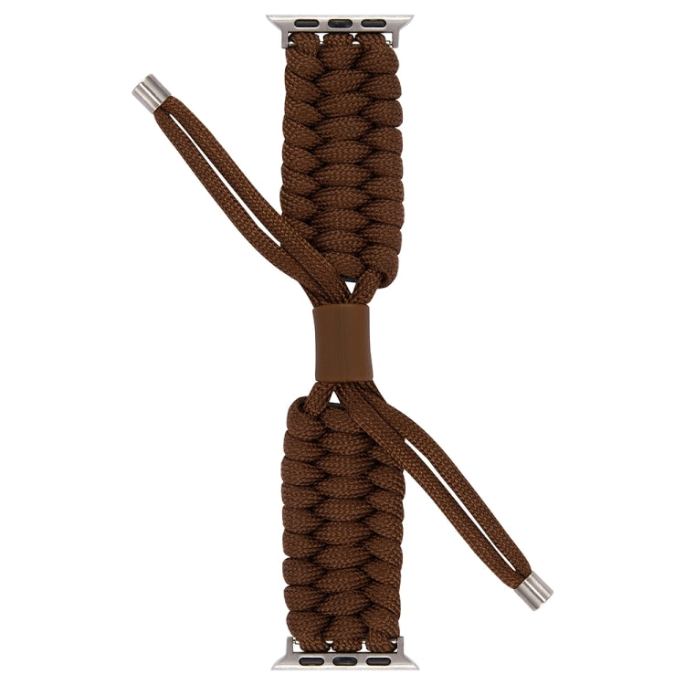 Stretch Plain Silicone Bean Watch Band For Apple Watch 9 45mm(Coffee Brown) by bashfashion