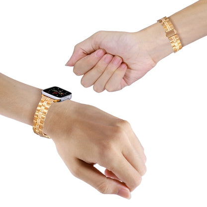 3-Beads Stripe Metal Watch Band For Apple Watch 3 42mm(Gold) by bashfashion