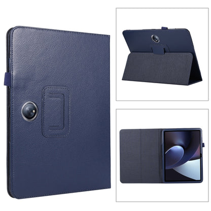 For OPPO Pad 2 2023 Litchi Texture Leather Tablet Case(Dark Blue) by bashfashion