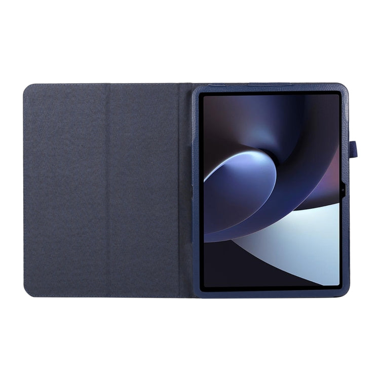 For OPPO Pad 2 2023 Litchi Texture Leather Tablet Case(Dark Blue) by bashfashion