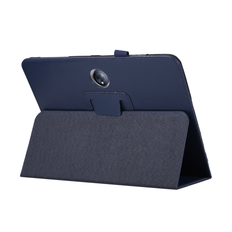 For OPPO Pad 2 2023 Litchi Texture Leather Tablet Case(Dark Blue) by bashfashion