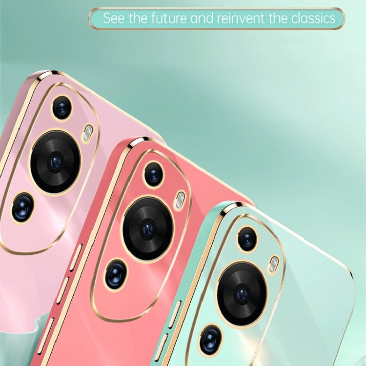 For Huawei P60 Art XINLI Straight Edge 6D Electroplate TPU Phone Case(White) by XINLI