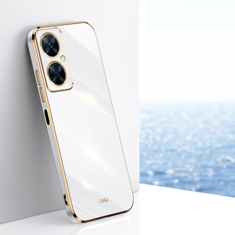 For Huawei Maimang 20 XINLI Straight Edge 6D Electroplate TPU Phone Case(White) by XINLI