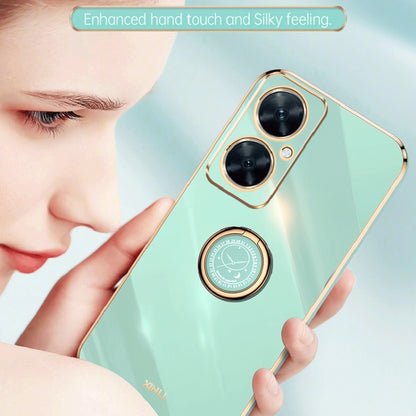 For Huawei Maimang 20 XINLI Straight Edge 6D Electroplate TPU Phone Case with Ring Holder(Hawthorn Red) by XINLI