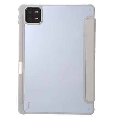 For Xiaomi Pad 6 Clear Acrylic Deformation Leather Tablet Case(Grey) by bashfashion