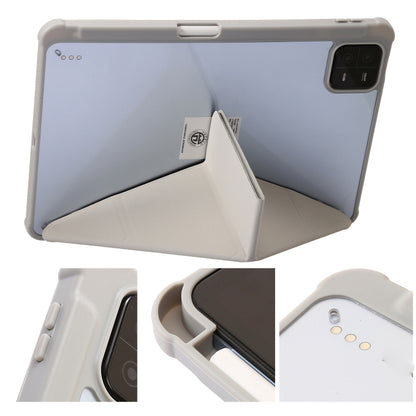 For Xiaomi Pad 6 Clear Acrylic Deformation Leather Tablet Case(Grey) by bashfashion