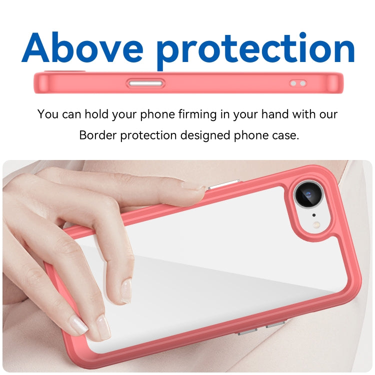 For iPhone 16e Colorful Series Acrylic + TPU Phone Case(Red) by bashfashion