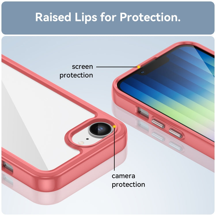 For iPhone 16e Colorful Series Acrylic + TPU Phone Case(Red) by bashfashion