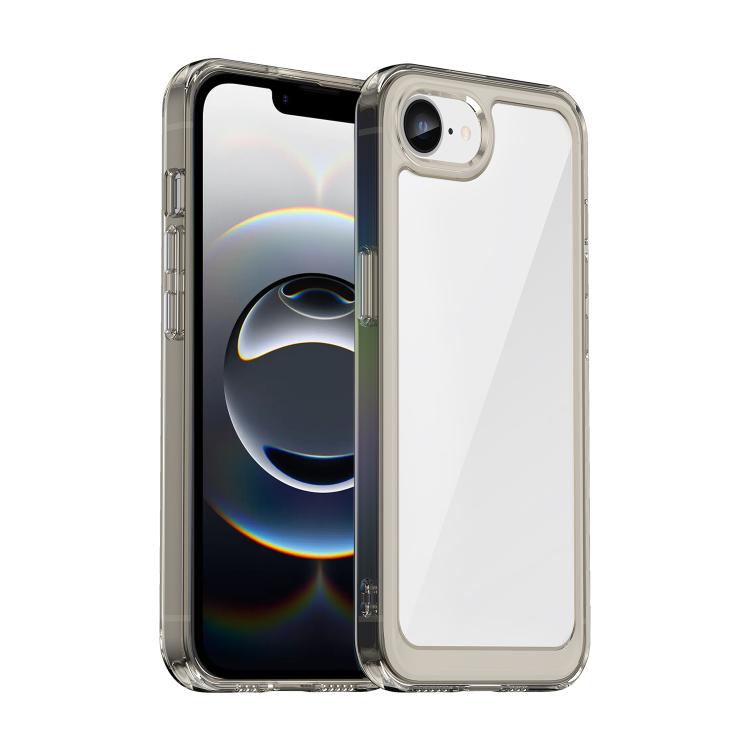 For iPhone 16e Colorful Series Acrylic + TPU Phone Case(Transparent Grey) by bashfashion