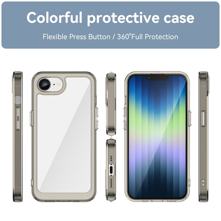 For iPhone 16e Colorful Series Acrylic + TPU Phone Case(Transparent Grey) by bashfashion