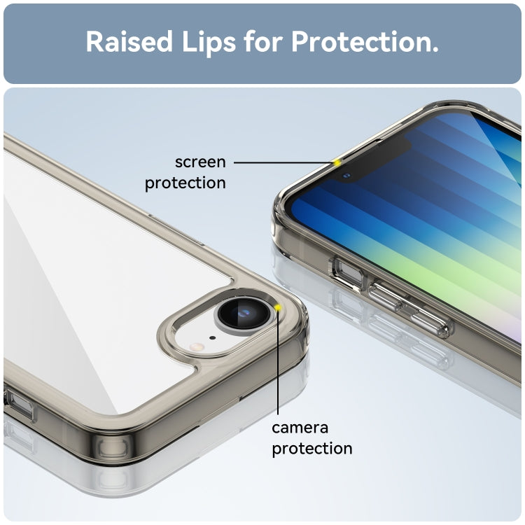 For iPhone 16e Colorful Series Acrylic + TPU Phone Case(Transparent Grey) by bashfashion