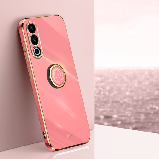 For Meizu 20 5G XINLI Straight Edge 6D Electroplate TPU Phone Case with Ring Holder(Hawthorn Red) by XINLI