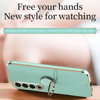 For Meizu 20 Pro 5G XINLI Straight Edge 6D Electroplate TPU Phone Case with Ring Holder(Pink) by XINLI