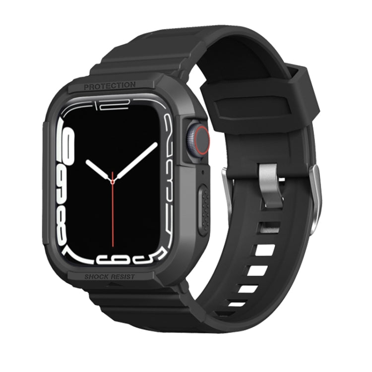 Carbon Fiber TPU Integrated Watch Band For Apple Watch 8 41mm(Black) by bashfashion