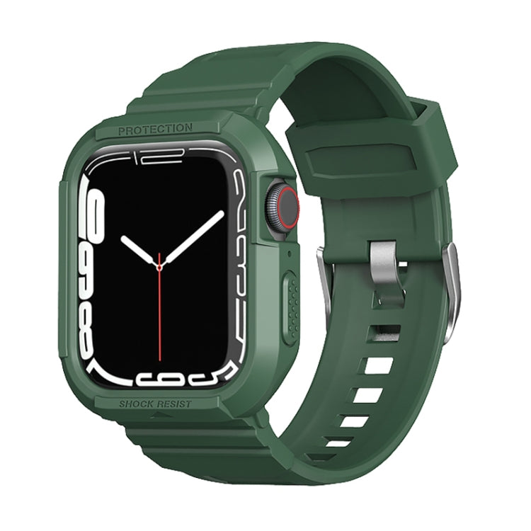 Carbon Fiber TPU Integrated Watch Band For Apple Watch 3 38mm(Dark Green) by bashfashion