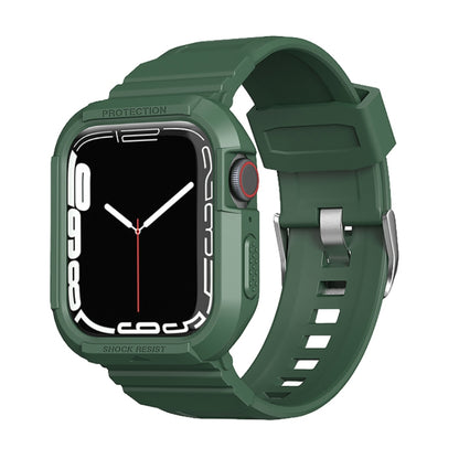 Carbon Fiber TPU Integrated Watch Band For Apple Watch 3 38mm(Dark Green) by bashfashion