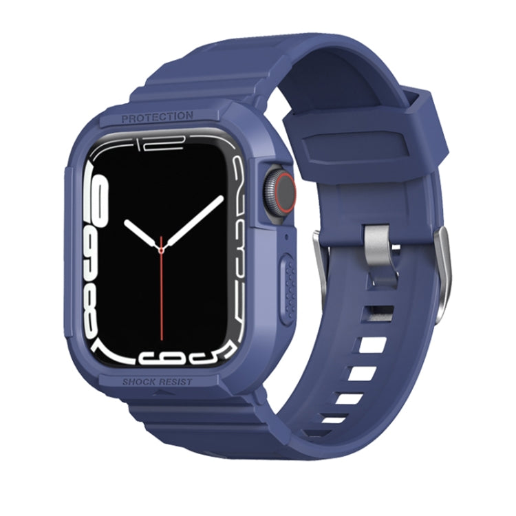 Carbon Fiber TPU Integrated Watch Band For Apple Watch 38mm(Blue) by bashfashion