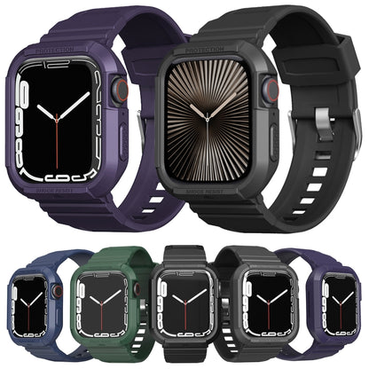 Carbon Fiber TPU Integrated Watch Band For Apple Watch 38mm(Blue) by bashfashion