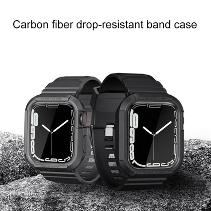 Carbon Fiber TPU Integrated Watch Band For Apple Watch 8 41mm(Blue) by bashfashion