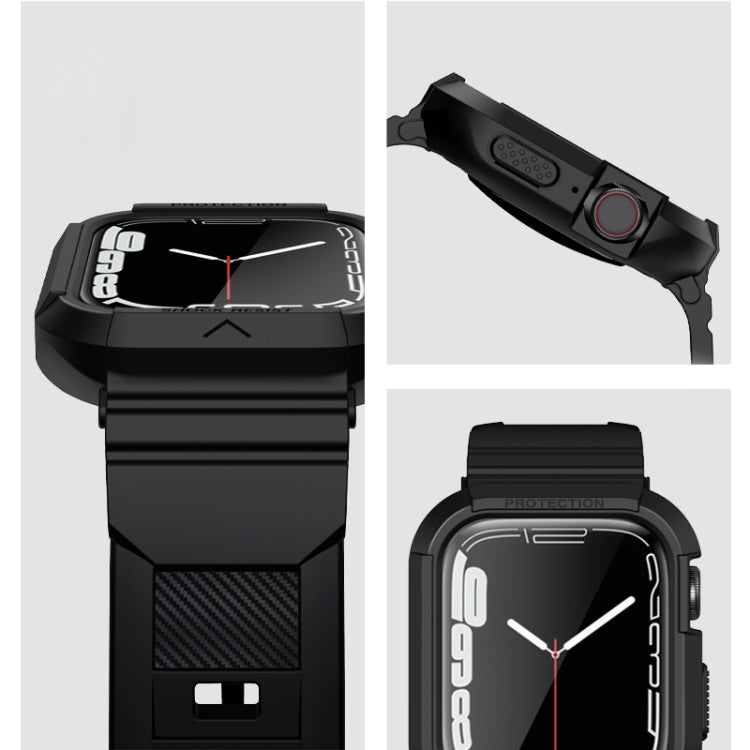 Carbon Fiber TPU Integrated Watch Band For Apple Watch 38mm(Blue) by bashfashion