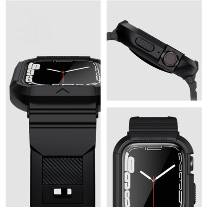 Carbon Fiber TPU Integrated Watch Band For Apple Watch 38mm(Blue) by bashfashion