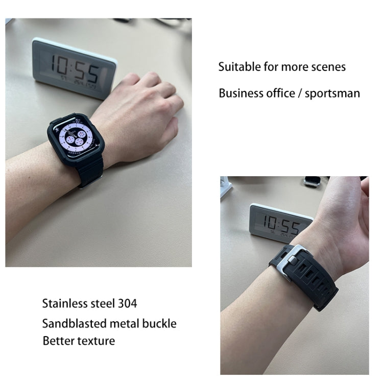 Carbon Fiber TPU Integrated Watch Band For Apple Watch 8 45mm(Blue) by bashfashion