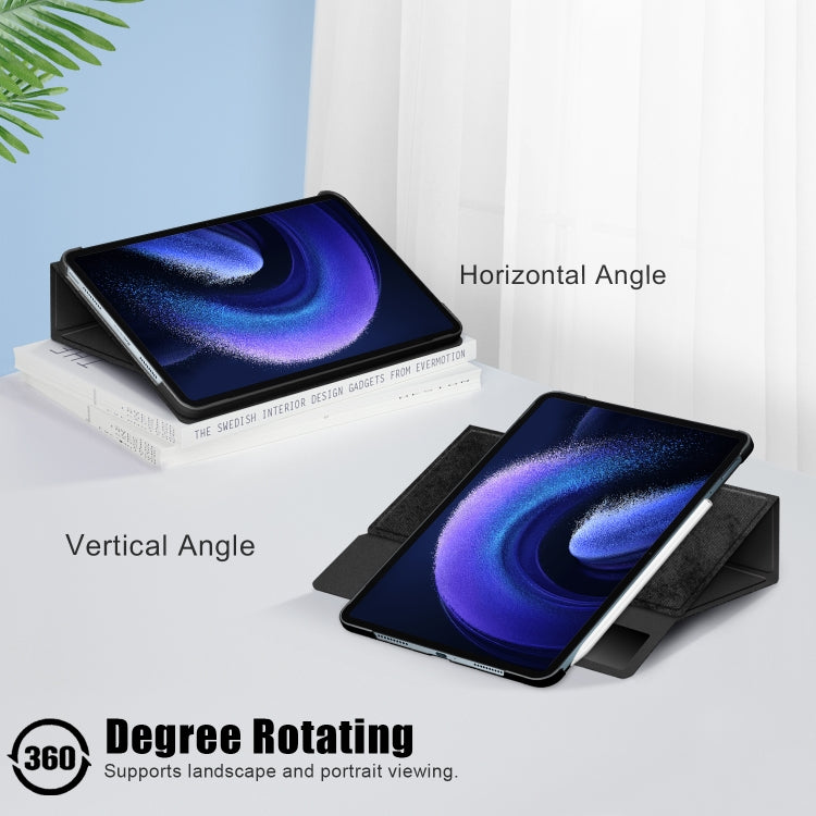 For Xiaomi Pad 6 / 6 Pro 360 Rotation Stand Smart Leather Tablet Case(Black) by bashfashion