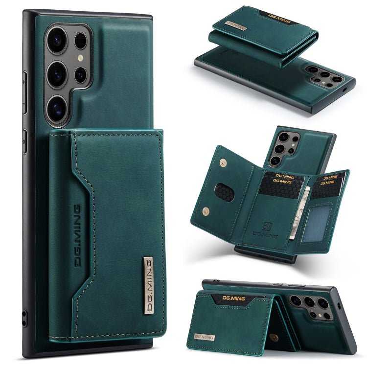 For Samsung Galaxy S24 Ultra 5G DG.MING M2 Series 3-Fold Multi Card Bag + Magnetic Phone Case(Green) by DG.MING