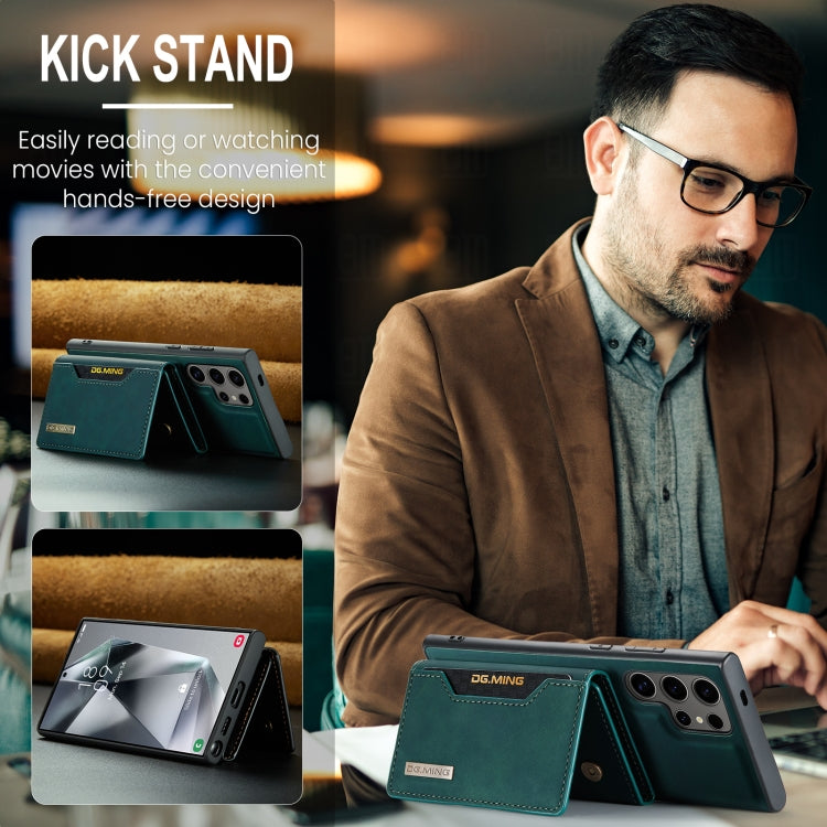 For Samsung Galaxy S24 Ultra 5G DG.MING M2 Series 3-Fold Multi Card Bag + Magnetic Phone Case(Green) by DG.MING