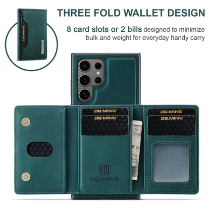 For Samsung Galaxy S24 Ultra 5G DG.MING M2 Series 3-Fold Multi Card Bag + Magnetic Phone Case(Green) by DG.MING