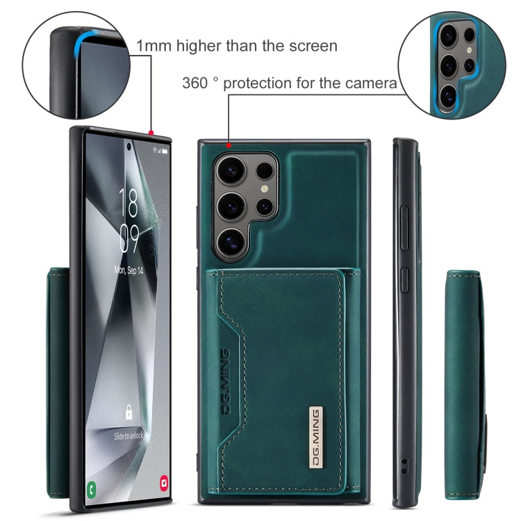 For Samsung Galaxy S24 Ultra 5G DG.MING M2 Series 3-Fold Multi Card Bag + Magnetic Phone Case(Green) by DG.MING