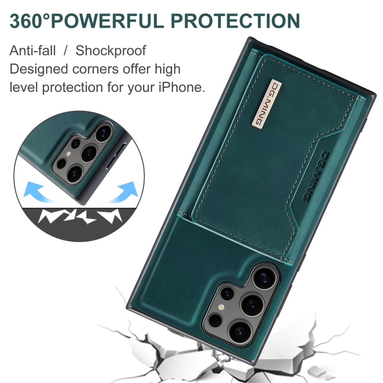 For Samsung Galaxy S24 Ultra 5G DG.MING M2 Series 3-Fold Multi Card Bag + Magnetic Phone Case(Green) by DG.MING